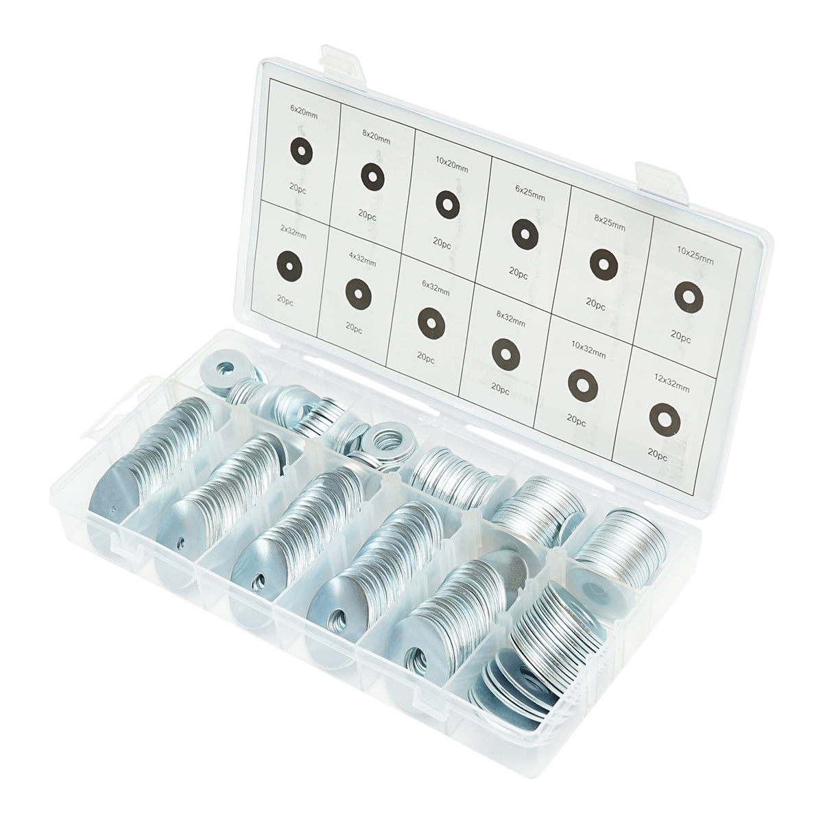 Flat washer set 240 pieces made of steel Breckner Germany